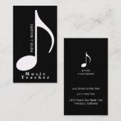 Muzikant zwart visitekaartje met muzieknoot (Voorkant / Achterkant)