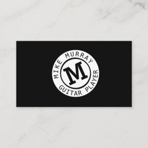 muzikant zwart wit visitekaartje met monogram