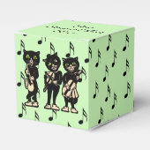 muzikant zwarte katten Muzieknoten Bedankdoosjes (Voorkant Zijde)
