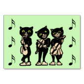  muzikant zwarte katten Muzieknoten Kaart (Achterkant)