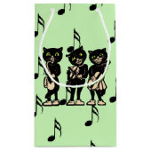  muzikant zwarte katten Muzieknoten Klein Cadeauzakje (Achterkant)