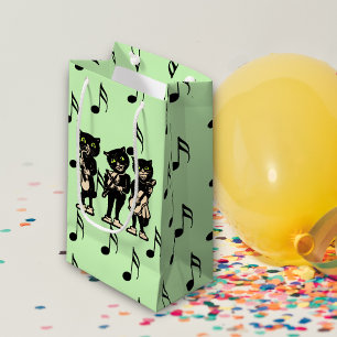  muzikant zwarte katten Muzieknoten Klein Cadeauzakje