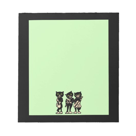  muzikant zwarte katten Muzieknoten Notitieblok (Voorkant)