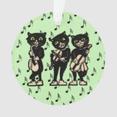  muzikant zwarte katten Muzieknoten Ornament (voorkant)