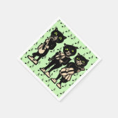  muzikant zwarte katten Muzieknoten Servetten (Hoek)