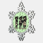 muzikant zwarte katten Muzieknoten Tin Sneeuwvlok Ornament (Rechts)