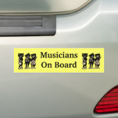 Muzikanten aan boord van  Black Cats Bumpersticker (Op auto)