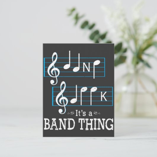 Muzikanten Band Geek Muzieknoten Spelling Grappig Briefkaart (Staand voorkant)