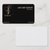 Muzikanten Classy Hart en Muzieknote Logo Visitekaartje (Voorkant / Achterkant)