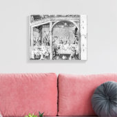 Muzikanten die een banket vermaken canvas afdruk (Insitu (Woonkamer))