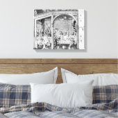 Muzikanten die een banket vermaken canvas afdruk (Insitu (Slaapkamer))