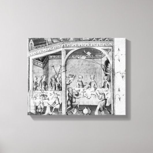 Muzikanten die een banket vermaken canvas afdruk (Voorkant)