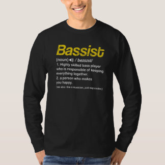 Muzikanten die een beslissingsbast voor de bas spe t-shirt