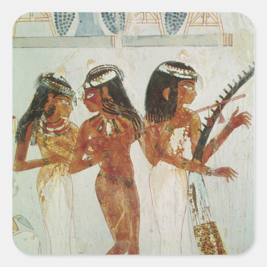 Muzikanten en dansers vierkante sticker (Voorkant)
