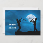 Muzikanten Full Moon Silhouette Verjaardag Kaart (Voorkant)