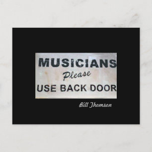 Muzikanten: gebruik achterdeur briefkaart