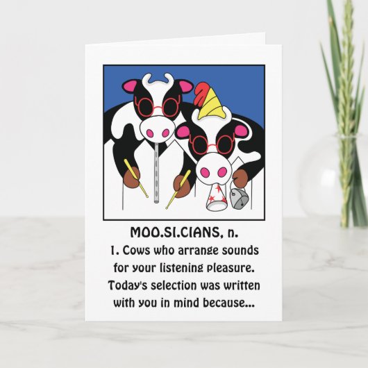 Muzikanten Grappige Verjaardag Groet Kaart (Voorkant)
