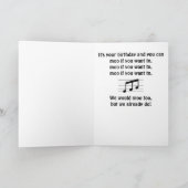 Muzikanten Grappige Verjaardag Groet Kaart (Binnen)