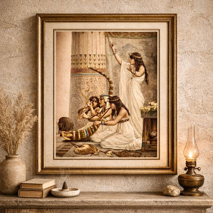 Muzikanten in een Oud-Egyptische tempel Poster