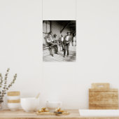Muzikanten op Reis, 1908. Oude Foto Poster (Keuken)