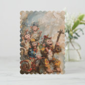 Muzikanten - Platte uitnodiging formaat 12,7 cm x  (Staand voorkant)