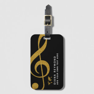 muzikanten reizen gouden troep zwart bagagelabel