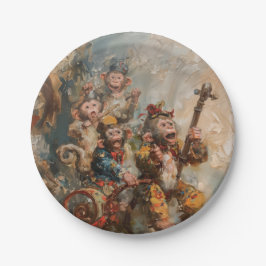 Muzikanten - Ronde papieren Borden Bordje