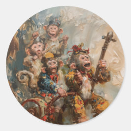 Muzikanten - Ronde Stickers voor Stationery