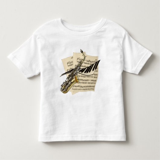 Muzikanten Saxophone en Piano Kinder Shirts (Voorkant)