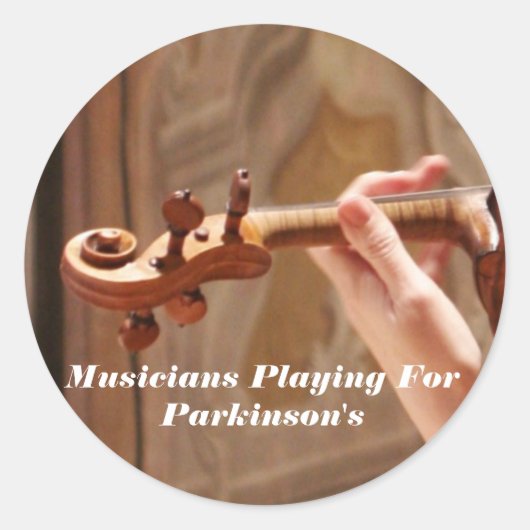 Muzikanten spelen voor Parkinson Ronde Sticker (Voorkant)