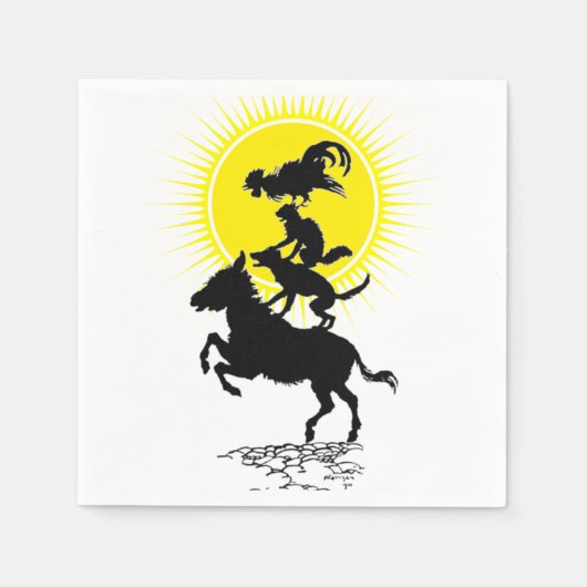 Muzikanten van Bremen Napkins Servet (Voorkant)