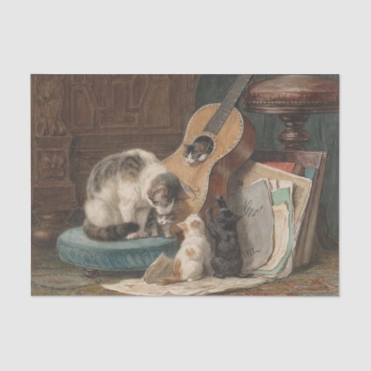 Muzikanten van Henriette Ronner-Knip Tissuepapier (Voorkant)