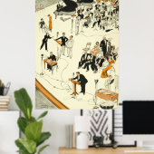 Muzikanten van het  radioprogramma Cartoon Funny Poster (Thuiskantoor)