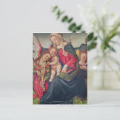 Muzikanten voor maagd en kind en engel briefkaart (Staand voorkant)