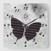 Muzikanten, zangers, pianist Butterfly Vierkante Klok (Voorkant)