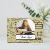 Muzikfoto Muzikant Muzikant van Muziek Nota  Bedankkaart (Staand voorkant)