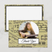Muzikfoto Muzikant Muzikant van Muziek Nota  Bedankkaart (Voorkant / Achterkant)