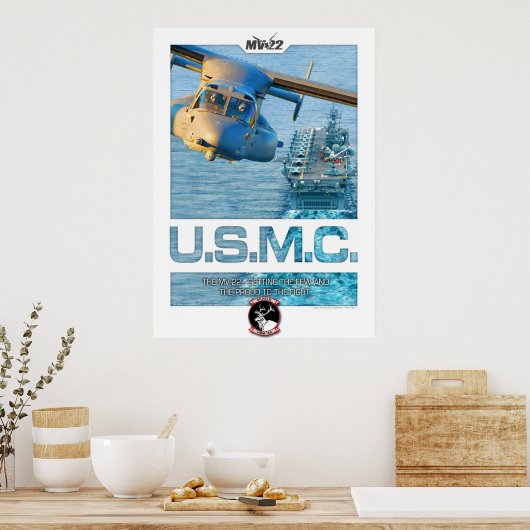 MV22 dragerdruk met tekst Poster (Keuken)
