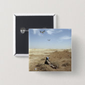 MV-22B Ospreys vliegen boven het Amerikaanse Navy Vierkante Button 5,1 Cm (Voorkant /achterkant)