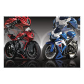 MV Agusta F3 x Suzuki GSX-R Foto Afdruk (Voorkant)