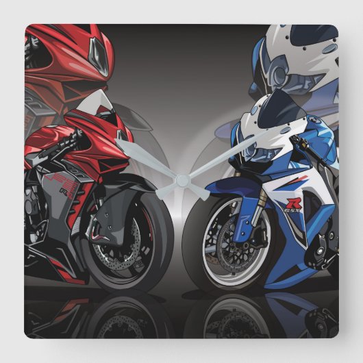 MV Agusta F3 x Suzuki GSX-R Vierkante Klok (Voorkant)