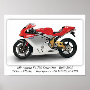 MV Agusta F4750 Serie Oro Motorcycle - A3-formaat Poster