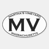 MV - Martha's Vineyard Massachusetts Ovale Sticker (Voorkant)