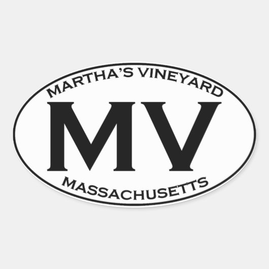 MV - Martha's Vineyard Massachusetts Ovale Sticker (Voorkant)