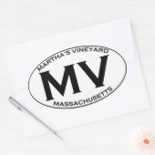 MV - Martha's Vineyard Massachusetts Ovale Sticker (Envelop)