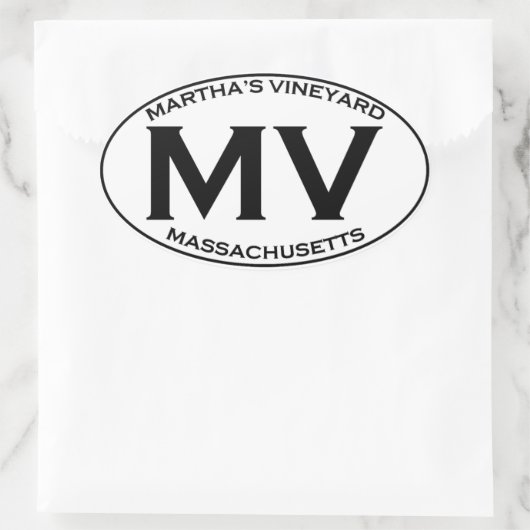 MV - Martha's Vineyard Massachusetts Ovale Sticker (Tas)