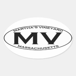 MV - Martha's Vineyard Massachusetts Ovale Sticker