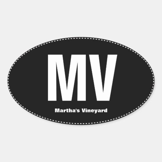 MV Trek Martha's Vineyard Oval Bumpersticker Ovale Sticker (Voorkant)