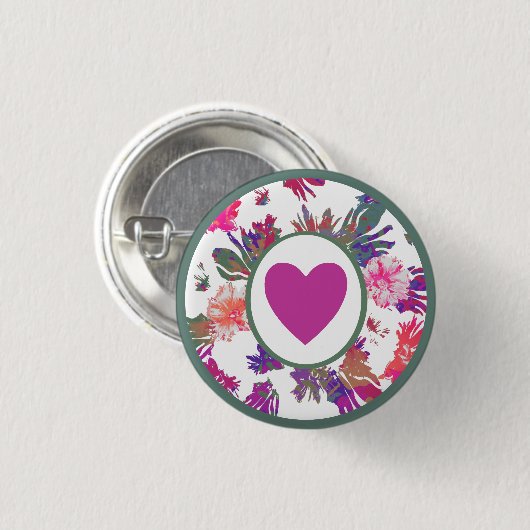 MVB Array of Love Boeket Design Ronde Button 3,2 Cm (Voorkant /achterkant)