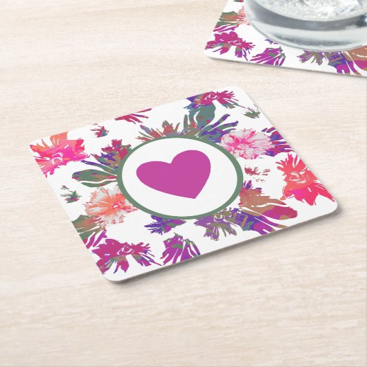 MVB Array of Love Bouquet Design Kartonnen Onderzetters (Schuin)